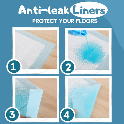 Extra Large Pet Training Pads, 50-Pack Disposable Leak-Resistant Mats, 60 x 90 cm Surface Protection for Dogs, Cats, and Small Pets