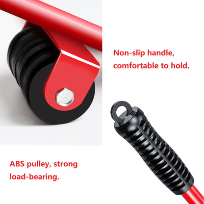 Furniture Lifter with 4 Moving Sliders, Heavy Furniture Roller Move Tools, Adjustable Height, Pry Duty Moving Roller, 360° Rotatable Pads, Slides Kit