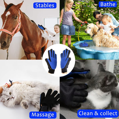 Pet Grooming Glove for Dogs and Cats, 1-Pack Right-Hand Silicone Deshedding Mitt with Five-Finger Design, Bathing and Brushing Tool, Machine Washable