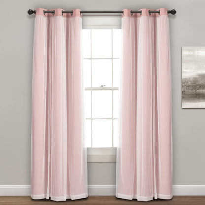 Voile Sheer Panel Pair with Insulated Blackout Room Dark,Rich steel Grommet, Set of 1 Panel