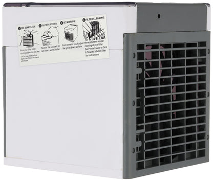 Personal Air Cooler, Portable Air Conditioner, Humidifier, Purifier, Aroma Diffuser 4 IN 1 Evaporation Cooler with 3 Speed, Mini Cooling Desktop Fan for Camping Tent, Office