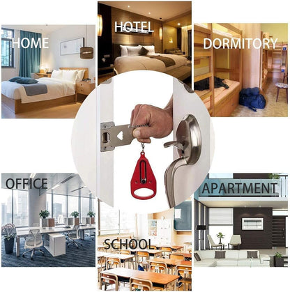 AGREON Portable Door Lock, Hotel/Motel, Home, Apartment, School/Dormitory, Travel, Rental Properties, Red, Key Lock