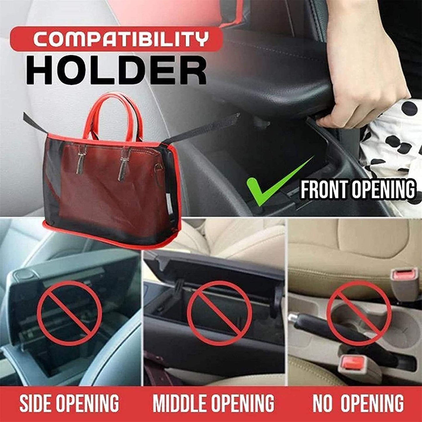 YCAXZSH Car Handbag Holder Between Seats,Driver Storage Netting Pouch for Purse & Pocket,Seat Back Net Bag Barrier of Backseat Pet Kids,Cargo Tissue Holder (B)