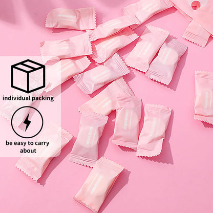 Feibety 100 Pcs Compressed Towels Disposable Cotton Tissue Mini Portable Compressed Coin Wipes Washcloth Reusable Magic Compressed Towel for Travel Camping Hiking Outdoor Sports Beauty Salon