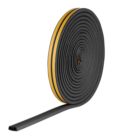 Weather stripping door seal stripweatherstrip front window frame foam adhesive rubber soundproof insulation waterproof dust-proof anti-collision d-shape 1 rolls white total length 32 feet