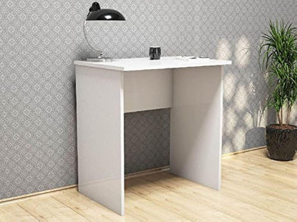 Study Desk in a Clean White Finish, Compact and Simple Computer Workstation Measuring 75cm x 70cm x 50cm, Ideal for Small Home Offices, Bedrooms, and Student Rooms
