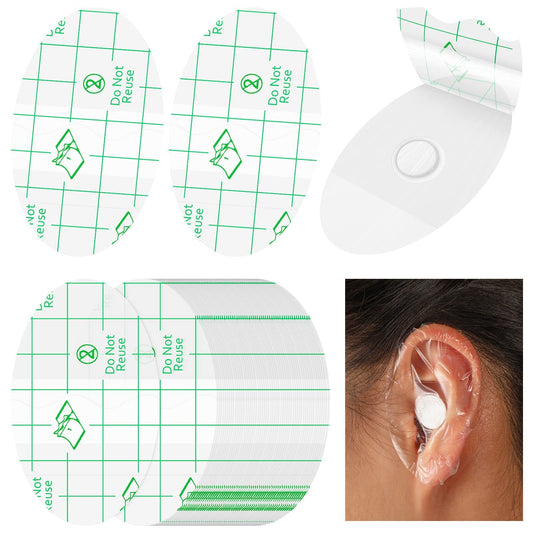 DMG TECH 60 Pieces Baby Waterproof Ear Stickers Ear Covers for Swimming Shower Ear Protectors with Ear Plugs for Kids Newborn Disposable Ear Covers for Shower Surfing Snorkeling and Other Water Sports