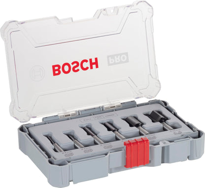 Bosch Professional 6-Piece Groove Cutter Set (For Wood, Accessories Router With 8 mm Shank)