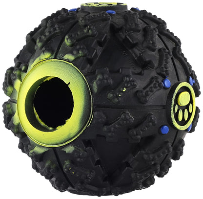 Funny food dispenser training chew toy with squeaker sound for pets