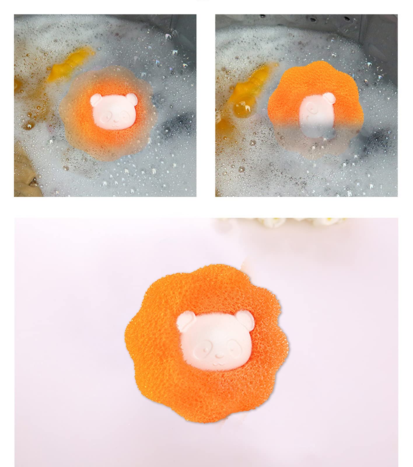 Mnixy 3PCS Hair Removal Cleaning Ball, Clothes Anti-winding Adsorption Hair Removal Cleaning Ball, Reusable Hair Remover Washing Machine Hair Laundry Ball, Dryer Ball for Clothing