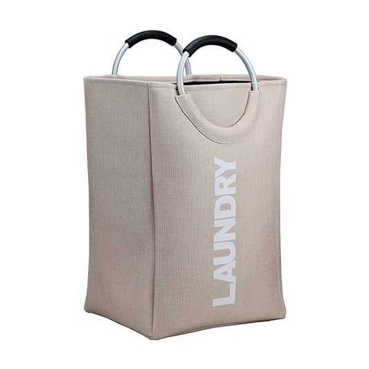 FROPACKZO 45L Collapsible Storage Laundry Hamper Folding Laundry Baskets laundry bag, With Metal handle, Bedroom Storage Toys Clothing Organization (Color : Beige)