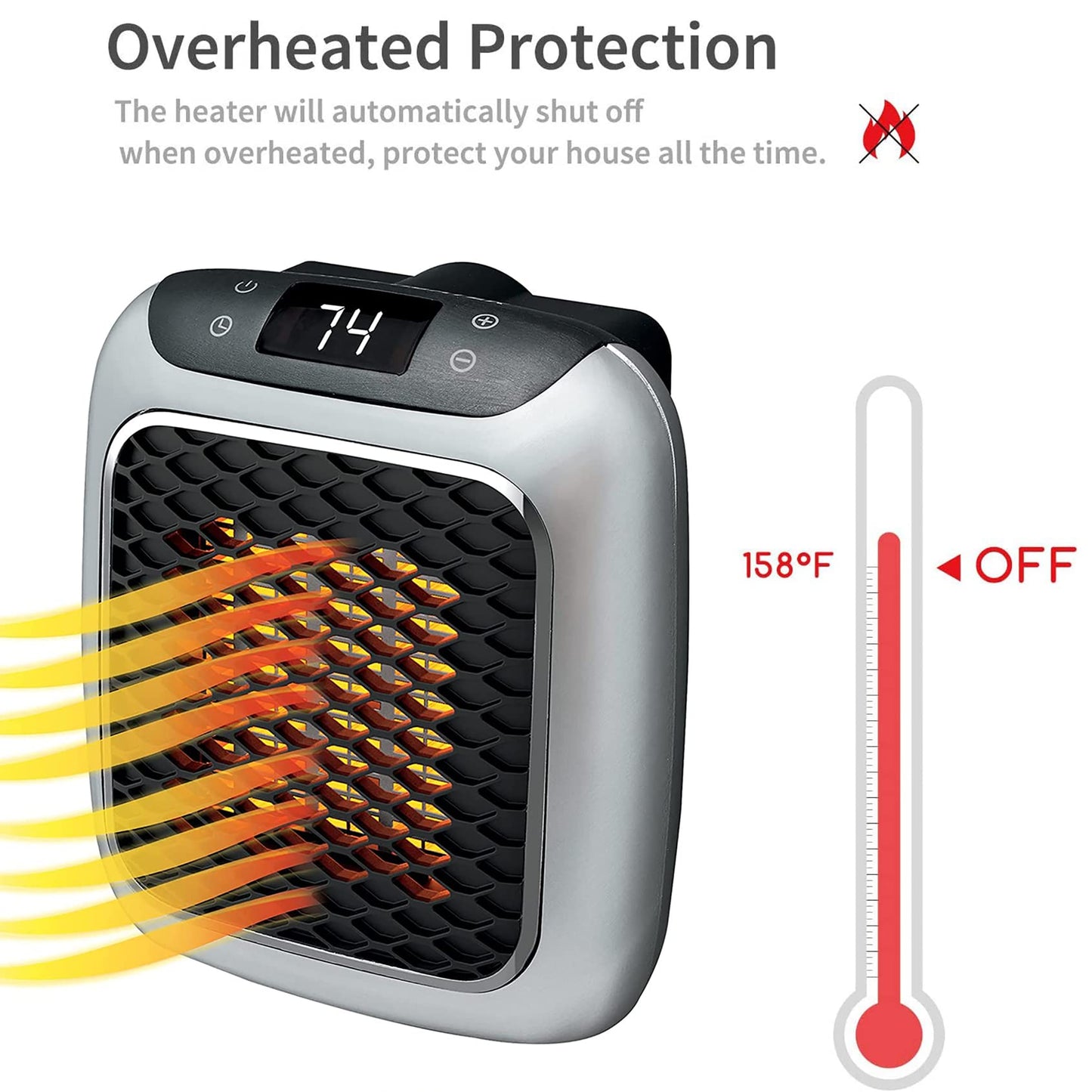 Bathroom Electric Stove Convector 800W, Electric Stove Economical Silent with Fan, Wall Electric Stove for Wall, Small Indoor Fan Heater Greenhouse 220v, Infrared Heating (EU,1pcs)