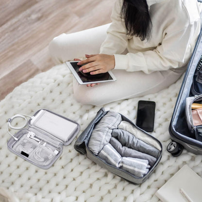 Gelasgo Cable Organizer Bag,Large Capacity Electronics Accessories Travel Storage Pouch for USB, SD Card, Headset Wire, Game Cards, PC Charger, Headset Wire,Adapter, External Hard Drive