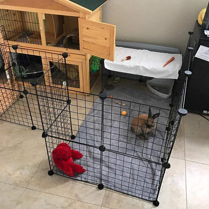 Beauenty 24 Panels Pet Rabbit Bunny Playpen Small Animal Cage Indoor Portable Yard Fence Guinea Pigs, Puppy Kennel Crate Fence Tent