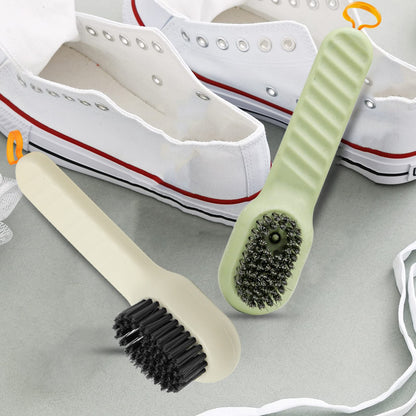 2Pcs Multifunctional Liquid Shoe Cleaning Brush with Soap Dispenser, Shoe Laundry Brush Scrub Brushes for Cleaning, Soft Bristle Cleaning Brushes for Household Use Bathroom Kitchen (Green, White)