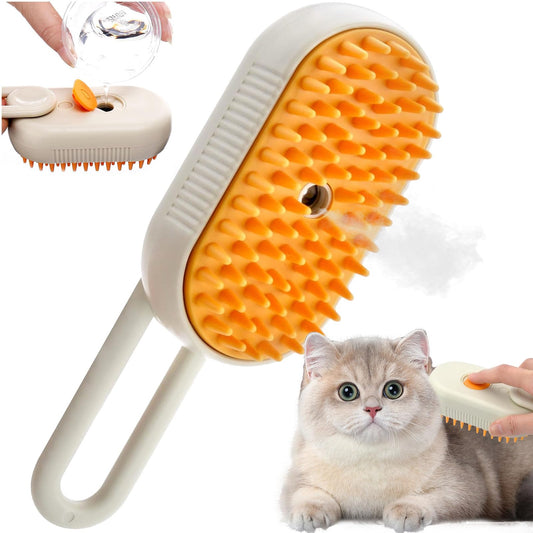 SUFANG Steam Brush for Cats and Dogs, 3 in 1 Brush for Cats with Steam, Steam Brush for Dogs, Steamy Cat Brush for Dogs and Cats Eliminate Unnecessary Dead Hair and Undercoat (B)