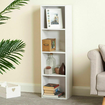 4-Tier Wooden Bookcase and Storage Display Shelving Unit, Classic Freestanding Design in a Clean White Finish, Versatile Organizer for Living Room, Bedroom or Office