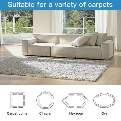 12 Pcs Non-Slip Rug Gripper, Rug Grippers for Hardwood Floors, Reusable Rug Tape for Area Rugs, Carpet Rug Tape for Bathroom Rugs Outdoor Rugs Tile Floors, Floor Mats (Black).