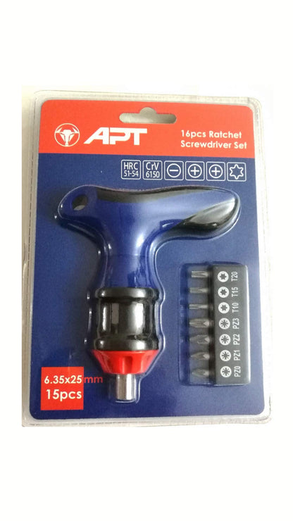 APT 16 pcs ratchet screwdriver set hand shape T