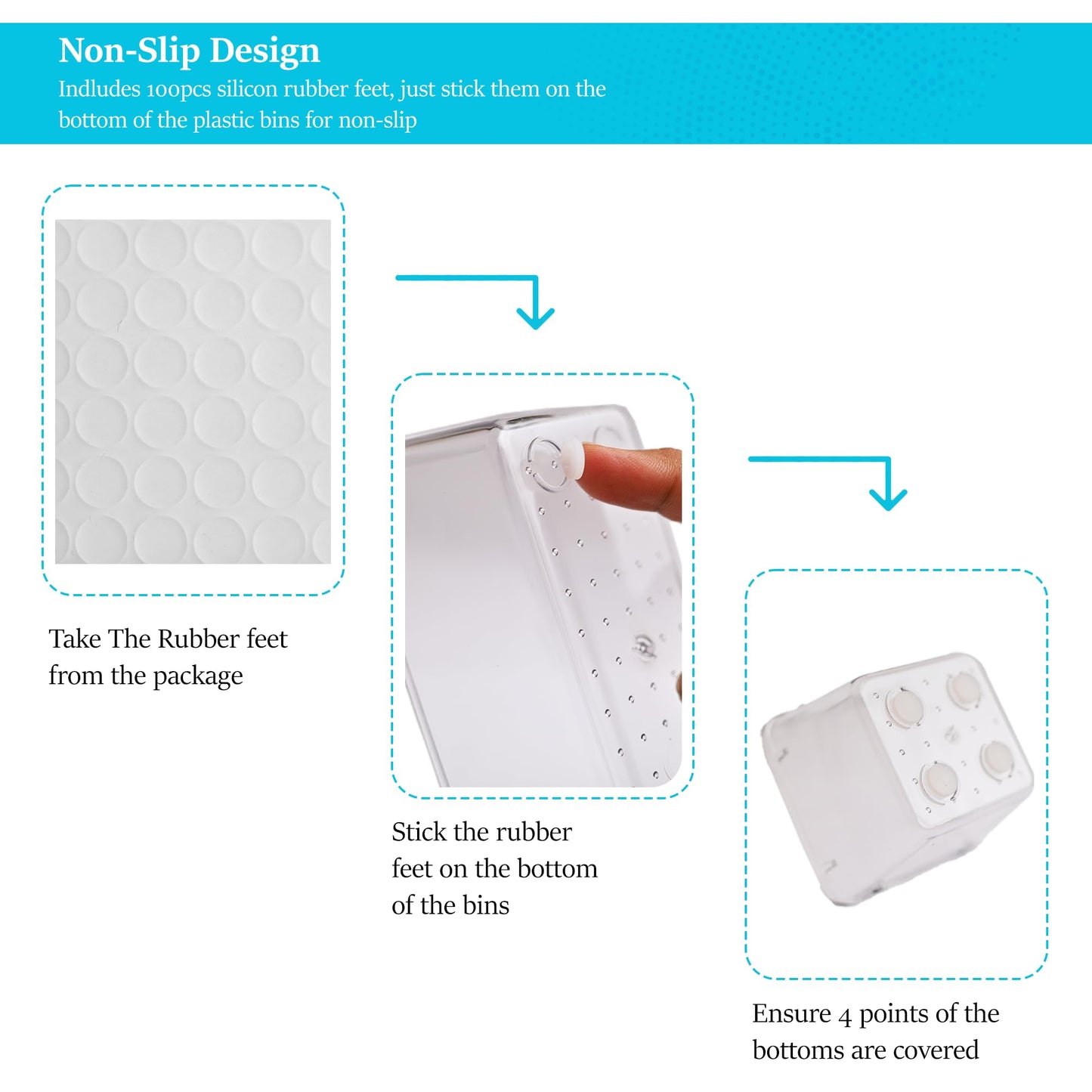 ZMS ZMS TRADERS 15 Pcs Clear Plastic Drawer Organizer Set – Unbreakable, Antislip Clear Organizing Bins for Makeup, Kitchen, Office, Bathroom Storage – Durable Clear Drawer Organizers