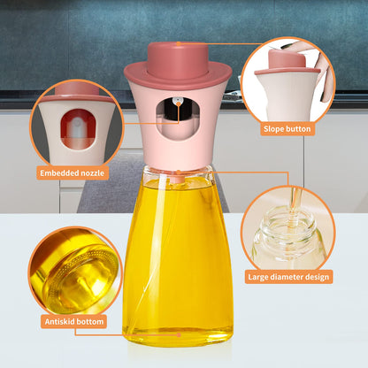 بخاخ زيت الزيتون للطهي، موزع زيت غذائي خالٍ من مادة BPA، زجاجة بخاخ للقلاية الهوائية، الخبز، التحميص، الشواء، وتتبيلة السلطة، 180 مل