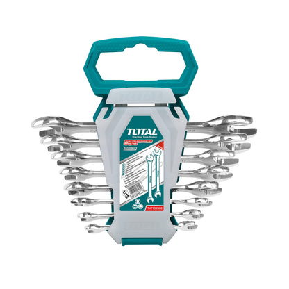 Total tht102386 double open end spanner set with high performance - multi colour