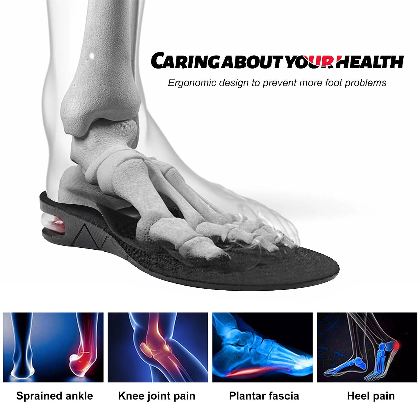 Ilovfeot Height Increase Insoles, Unisex, High Arch, Shoe Inserts to Make You Taller