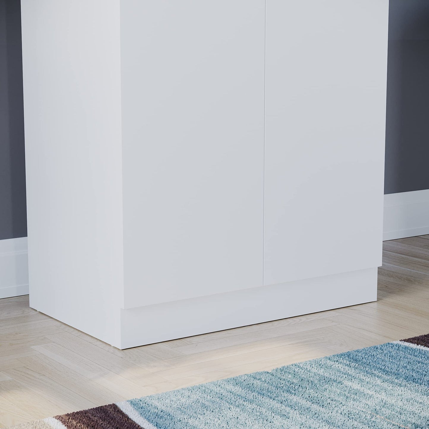 Riano 2-Door Wardrobe with Internal Shelf and Hanging Rail, Wooden MDF Bedroom Storage Furniture and Clothing Armoire in a Clean and Classic White Finish for Any Room