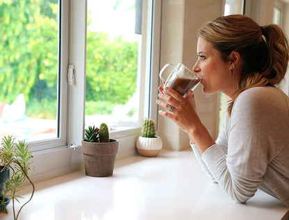 Set of 2 Double Wall Insulated Glass Coffee Mugs for Espresso, Latte, Cappuccino, Thermo Glassware, Modena Collection