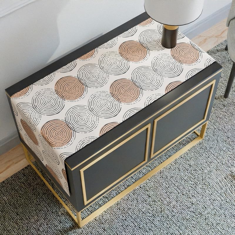 Rounds Velvet Table Runner, a Plush Multicolor Decorative Centerpiece with a Fun Geometric Circle Pattern, 35x140 cm, adds a Luxurious Feel and a Playful Touch to your Dining Table