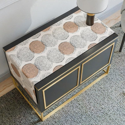 Rounds Velvet Table Runner, a Plush Multicolor Decorative Centerpiece with a Fun Geometric Circle Pattern, 35x140 cm, adds a Luxurious Feel and a Playful Touch to your Dining Table