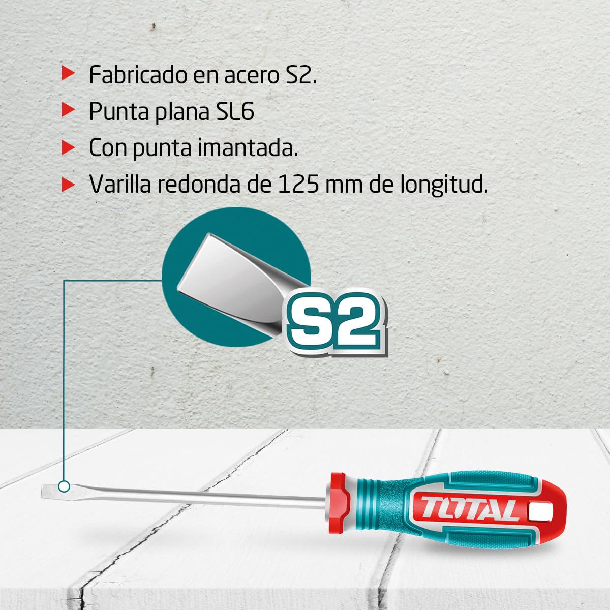 total Regular screwdriver SL6.5 * 125 magnet TSDSL6125