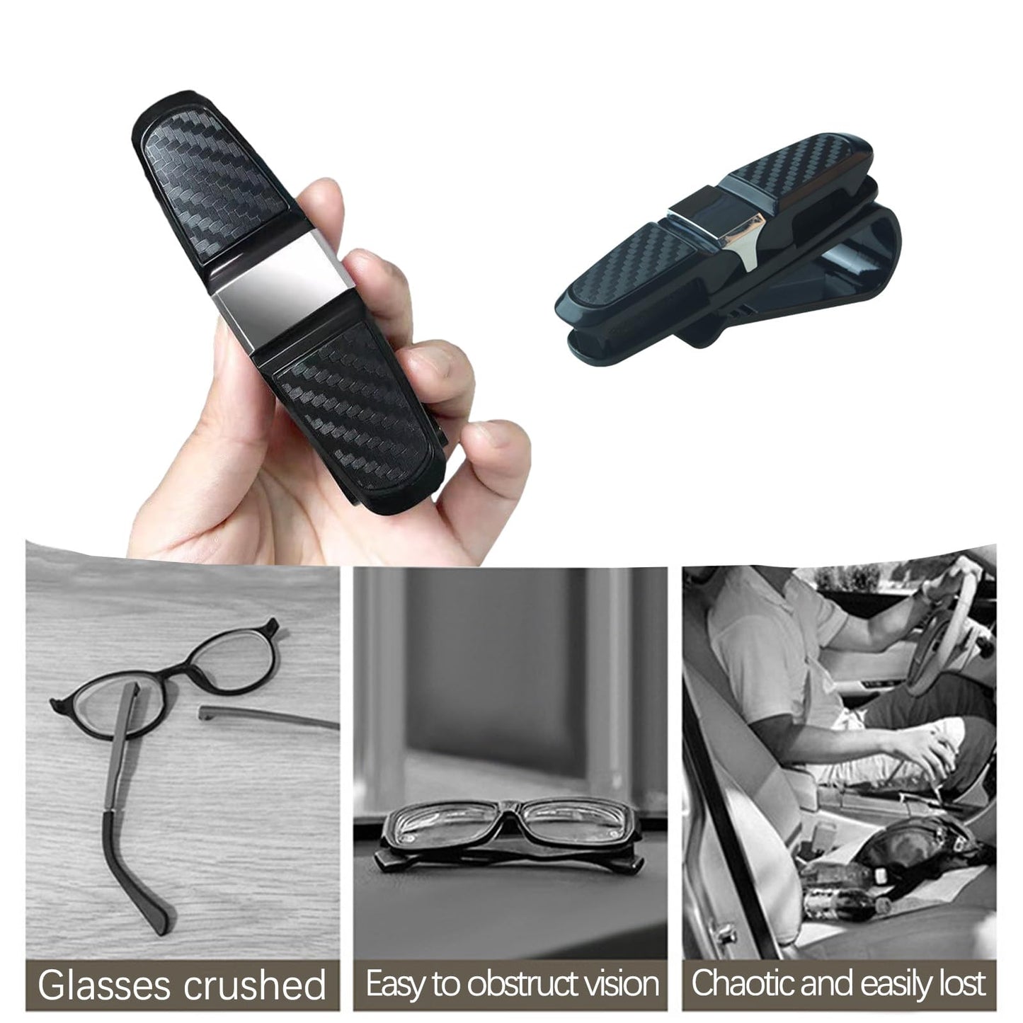 aqlbhz 2Pcs Sunglasses Holder For Car Car Glasses Holder Sun Visor Sunglasses With Card Clip Vehicle Glasses Clips Sunglasses Holder With 180 Degree Rotational Ticket Card Clip Holder