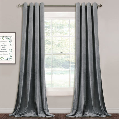 Elegant Velvet Curtains - Thermal Insulated Curtains for Living Room,steel Grommets - Light Blocking Shades - 2 panels