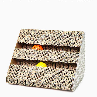 Legendog Cat Scratch Board Corrugated Paper Kitten Toy Kitten Scratcher Cat Toy with Bell Ball