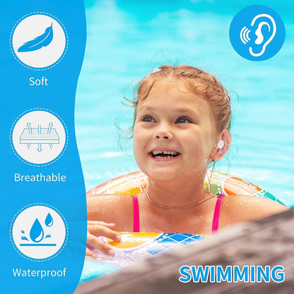 DMG TECH 60 Pieces Baby Waterproof Ear Stickers Ear Covers for Swimming Shower Ear Protectors with Ear Plugs for Kids Newborn Disposable Ear Covers for Shower Surfing Snorkeling and Other Water Sports
