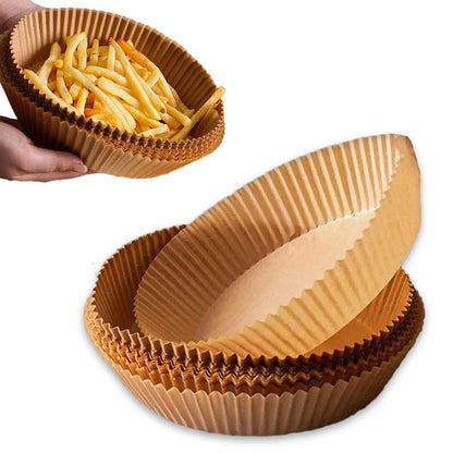 100Pcs Air Fryer Disposable Paper Liner 6.3 inch Round Parchment Paper Liners Oil-Proof Non-Stick Paper Towel High Temperature Resistant Baking Oil-Absorbing Paper for Baking Microwave Oven Fry