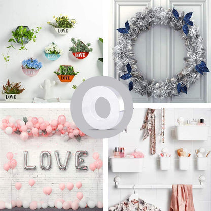 Tape Double Face Nano Adhesive, Strong Reusable Gel Grip for Home and Office Use, Removable and Washable, Transparent, 2 x 5 x 5 cm