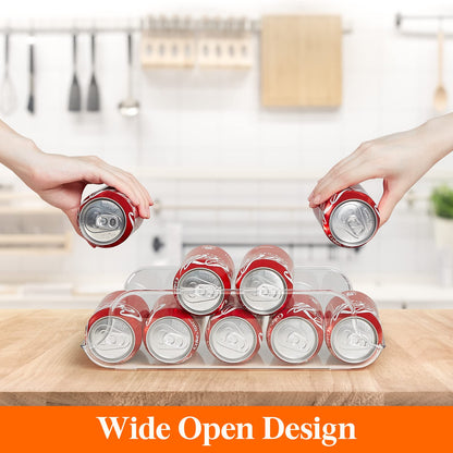 Lifewit 2pcs soda can pop-top organizer, ring-pull drink holder storage rack, each 9 cans 355ml/12oz organization for kitchen pantry fridge refrigerator freezer countertop cabinet in home office