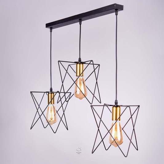 Nagafa Shop, Black, Modern Star Roller Roof Pendant Light, Rb1055