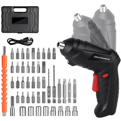 Flintronic Electric Screwdriver, 3.5Nm Electric Screwdriver, LED Light Torch, Ratchet Wrench, USB Cable Charger, 45 Accessories, for DIY Tools for Home Office