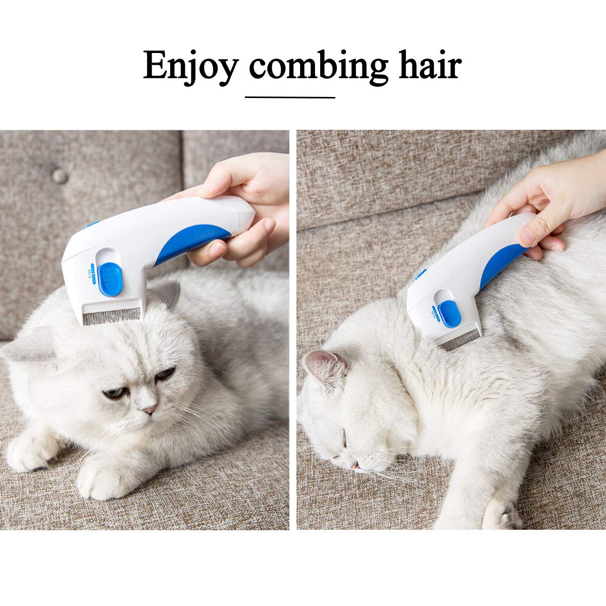 LQRLY Electric Flea Comb for Pet, Fleas Removal Tool Electric Brush Comb for Dogs Cats
