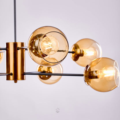 Nagafa Shop Modern rita black in gold chandelier, 8 lumb aluminum