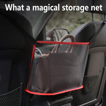 LotCow 2 Pcs Car Net Pocket Handbag Holder Organizer,Seat Back Organizer Bag,Hanging Car Seat Storage Bag,Durable Foldable Travel Storage,Replaceable Car Seat Back Bag,Barrier of Backseat Pet Kids