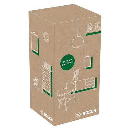 Bosch laser spirit level EasyLevel with wall mount (laser line for flexible alignment on walls and laser point for easy height transfer, in E-Commerce cardboard box)