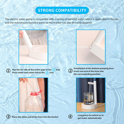 Gugxiom Intelligent Desktop Water Bottle Dispenser, Smart Table Water Dispenser with 6 Speeds, Portable Removable 5 Gallon Electric Automatic Water Dispenser for Home, Office, O (Black)