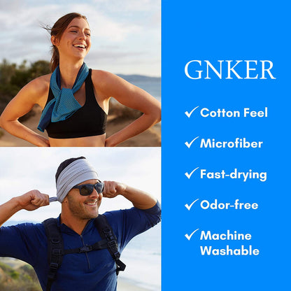 Cooling Towels 6 Pack - Lightweight Microfiber Towel for Gym, Workout, Sport & Sweat - Quick Dry Towel for Body, Neck & Face During Work, Travel, Camping, Swimming, Beach, Hot Weather for Men & Women