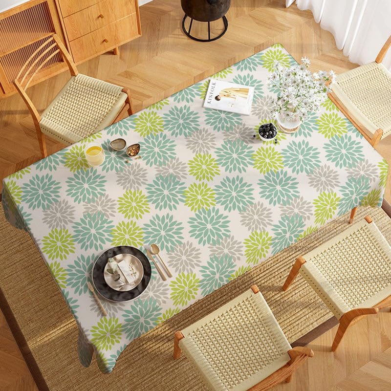 INTEX HOME Linen Velvet Floral Tablecloth, Textured Fabric for Elegant Dining, Special Occasions and Home Decor, Ultra-Soft, Wrinkle-Resistant, Spill-Proof, 130 x 190 cm, Black and Grey