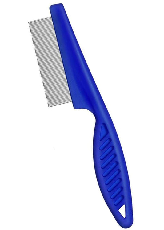 Noondl flea comb for dogs and cats fine stainless steel teeth to remove ticks and bugs keeps coat stain free - colour will vary