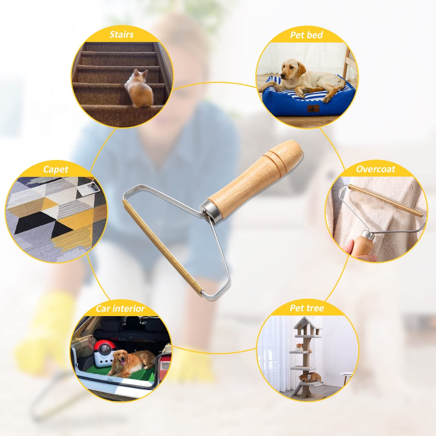 Manual Clothes Fuzz Shaver,Portable Lint Remover, Sweater Clean Tool,Reusable Double Sided Lint Remover Travel Brush for Removing Dust and Pet Hair from Clothing, Furniture, Curtain, Blanket, Couch